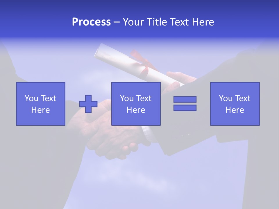 A Handshake With Presentation Of A Diploma PowerPoint Template
