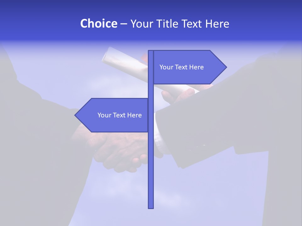 A Handshake With Presentation Of A Diploma PowerPoint Template