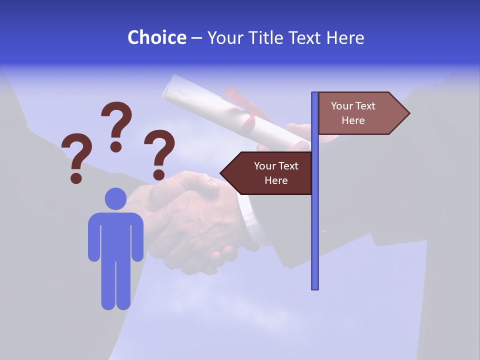 A Handshake With Presentation Of A Diploma PowerPoint Template