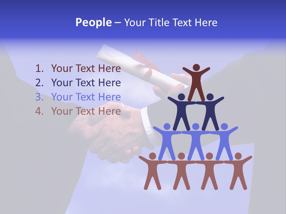 A Handshake With Presentation Of A Diploma PowerPoint Template