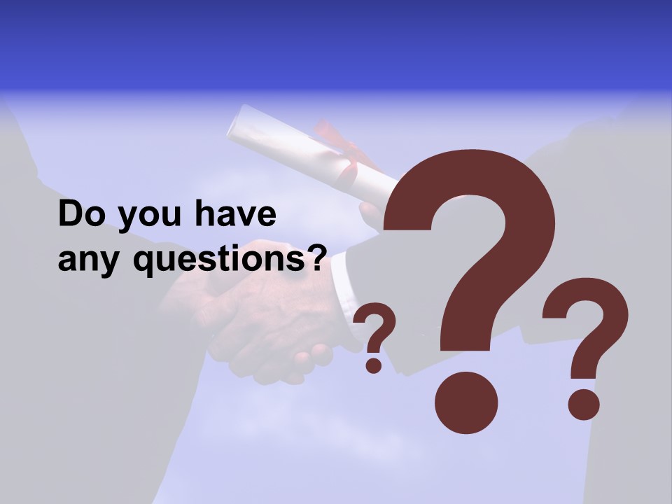 A Handshake With Presentation Of A Diploma PowerPoint Template