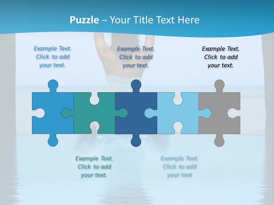 Pretty Girl Lifting Weights, Facing Away From Camera PowerPoint Template