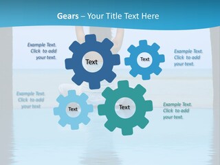 Pretty Girl Lifting Weights, Facing Away From Camera PowerPoint Template