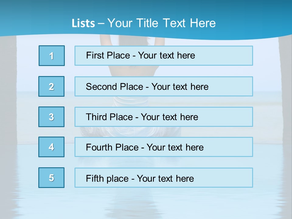 Pretty Girl Lifting Weights, Facing Away From Camera PowerPoint Template