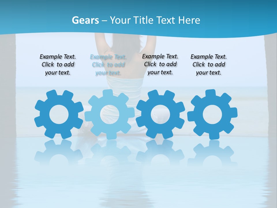 Pretty Girl Lifting Weights, Facing Away From Camera PowerPoint Template