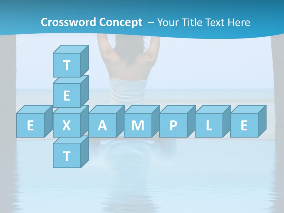 Pretty Girl Lifting Weights, Facing Away From Camera PowerPoint Template