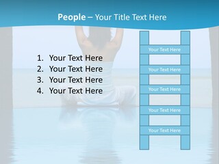 Pretty Girl Lifting Weights, Facing Away From Camera PowerPoint Template