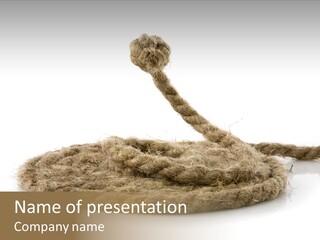 Snake From Rope On White Background PowerPoint Template