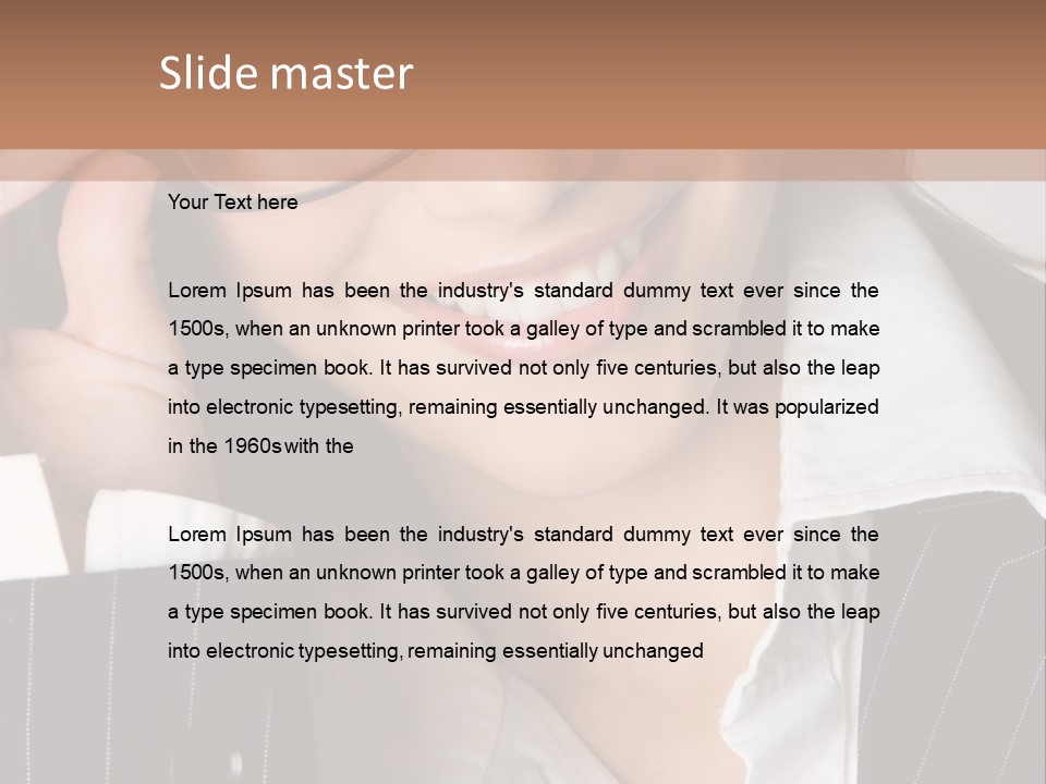 Businesswoman Wearing Glasses PowerPoint Template