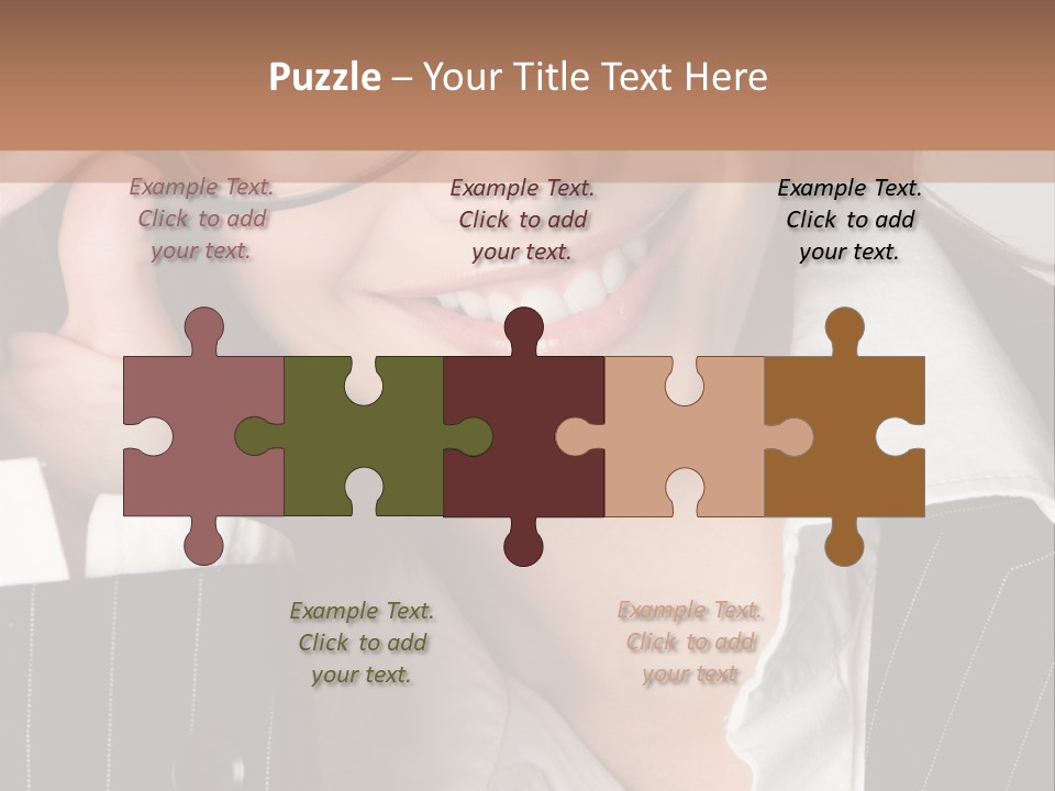 Businesswoman Wearing Glasses PowerPoint Template