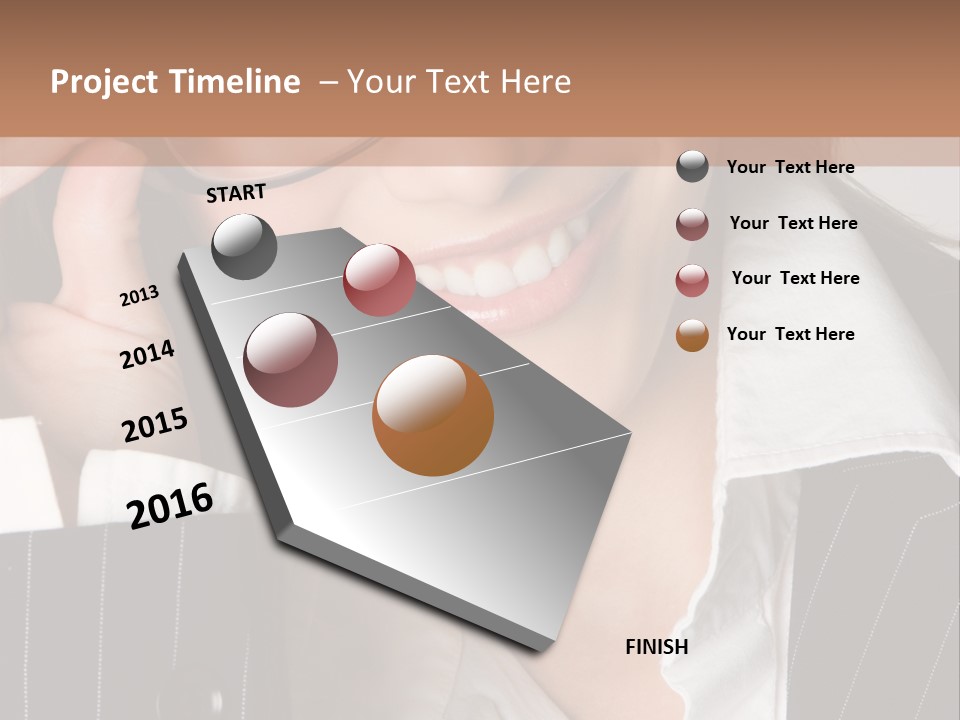 Businesswoman Wearing Glasses PowerPoint Template