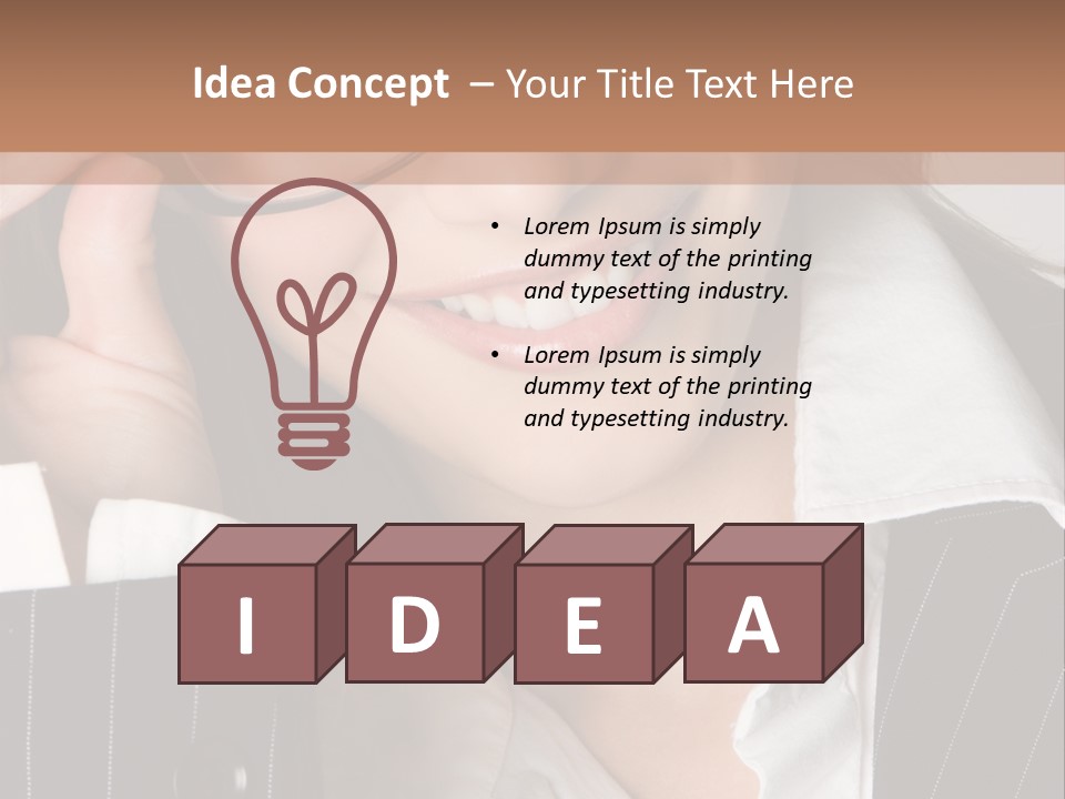 Businesswoman Wearing Glasses PowerPoint Template