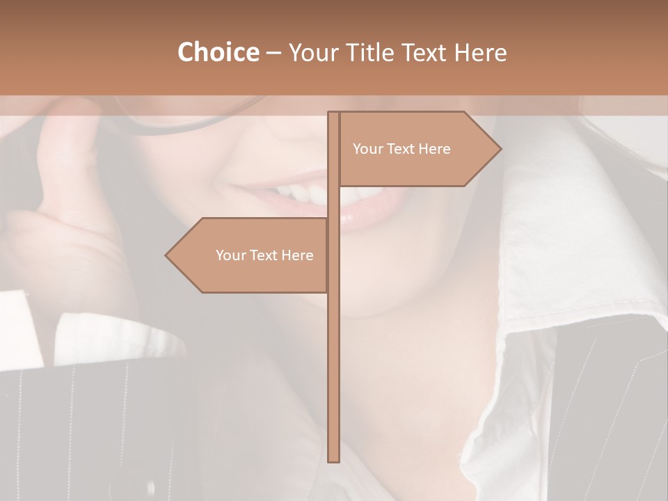 Businesswoman Wearing Glasses PowerPoint Template