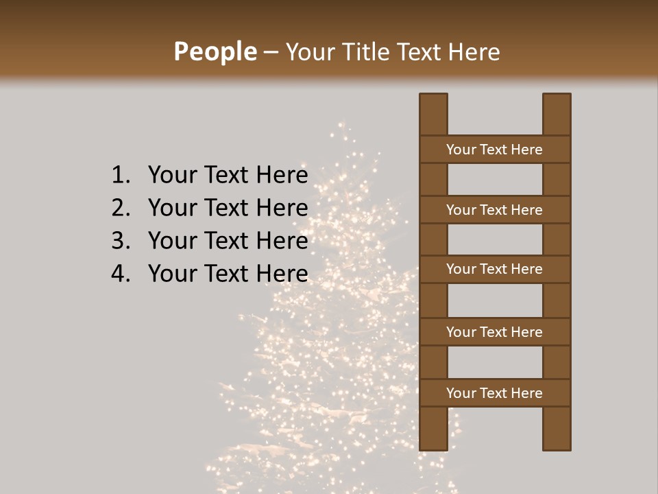 Pine Tree Outside Lit Up With Christmas Lights PowerPoint Template