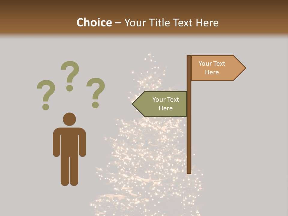 Pine Tree Outside Lit Up With Christmas Lights PowerPoint Template