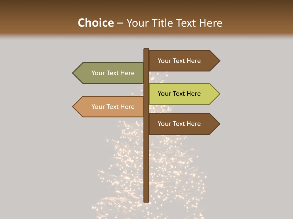 Pine Tree Outside Lit Up With Christmas Lights PowerPoint Template