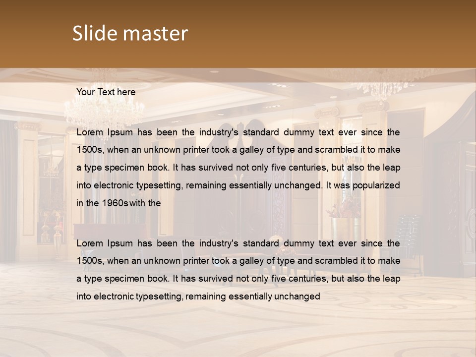 Modern Interior Of A Hall With A Soft Zone PowerPoint Template