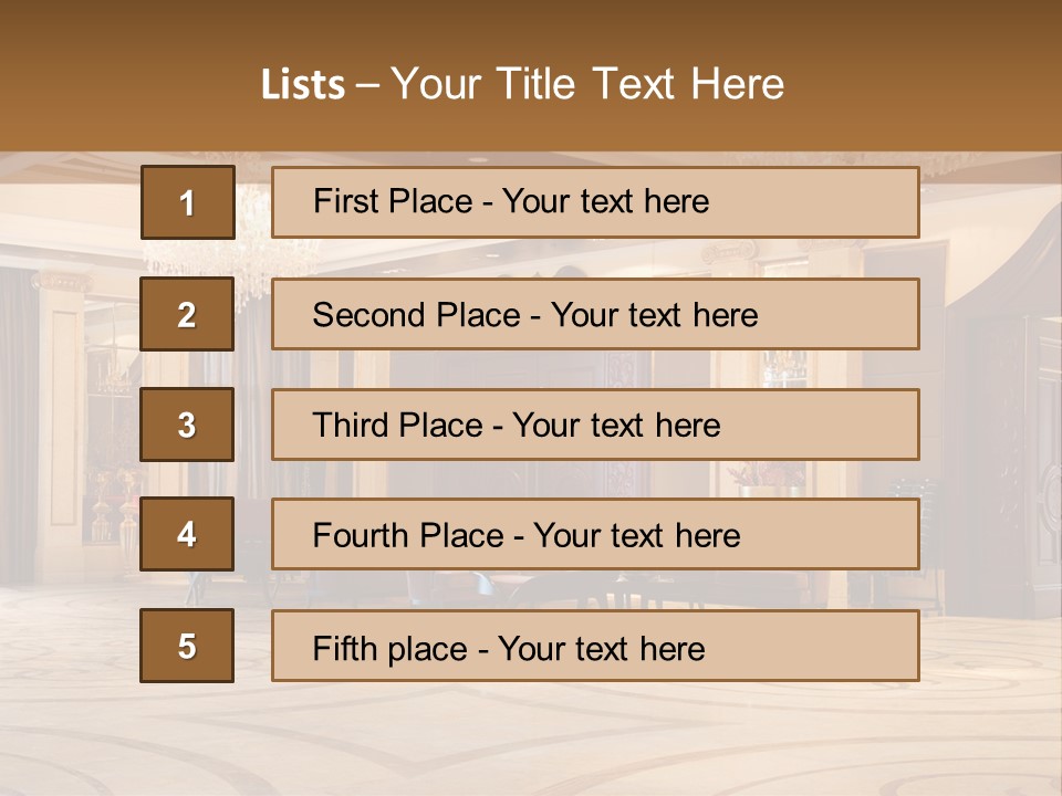 Modern Interior Of A Hall With A Soft Zone PowerPoint Template