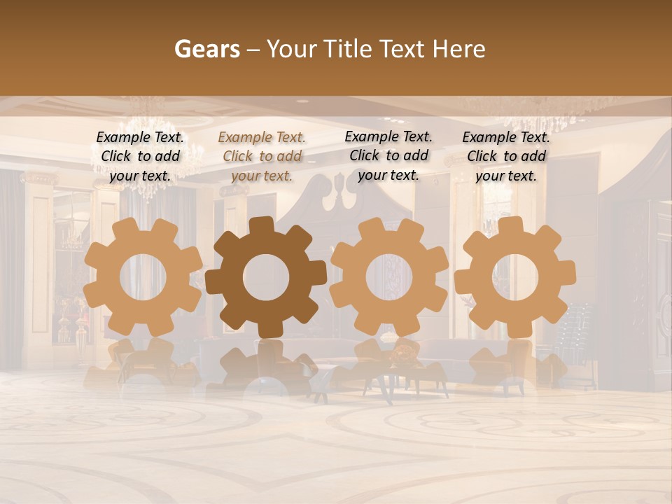 Modern Interior Of A Hall With A Soft Zone PowerPoint Template