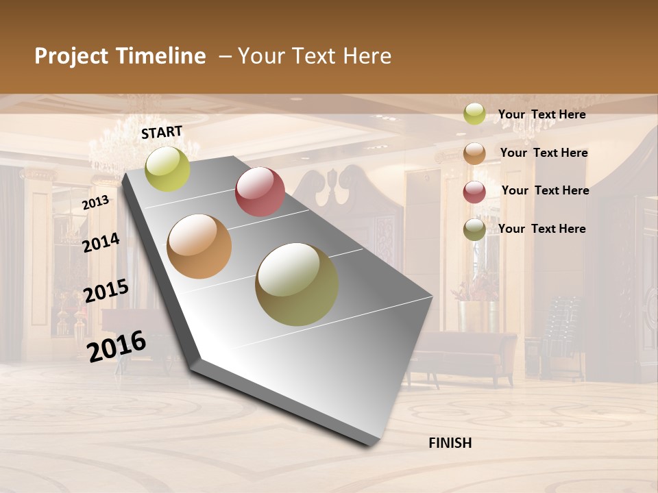 Modern Interior Of A Hall With A Soft Zone PowerPoint Template