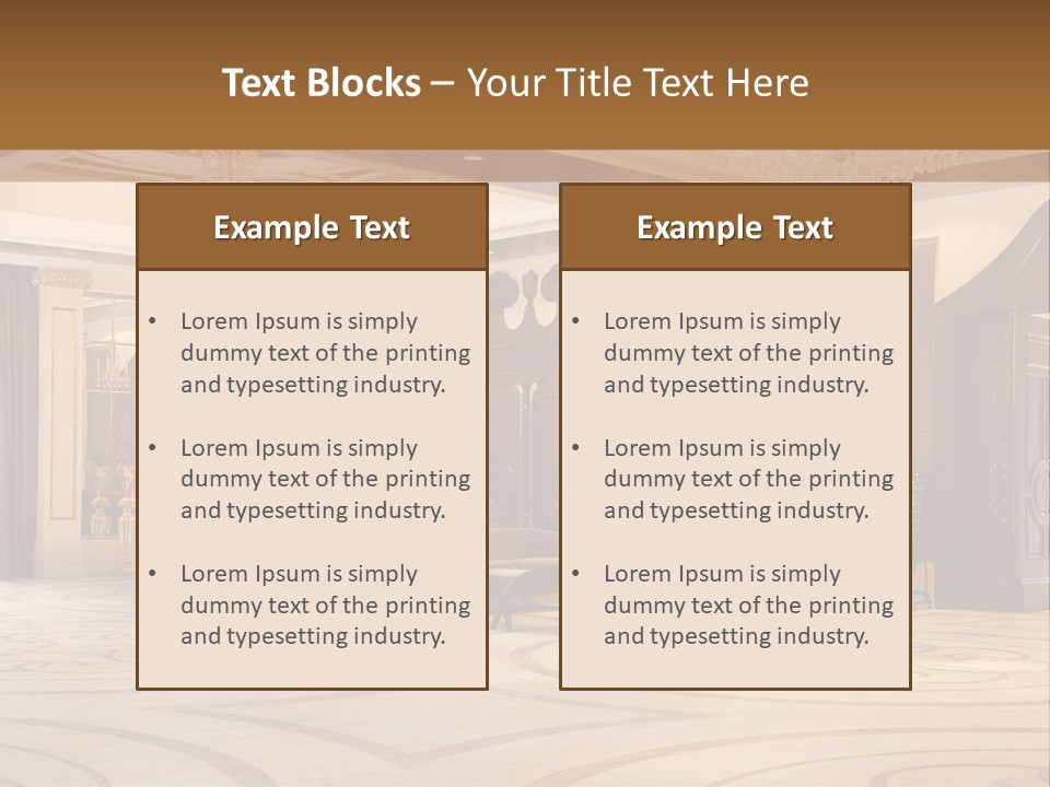 Modern Interior Of A Hall With A Soft Zone PowerPoint Template