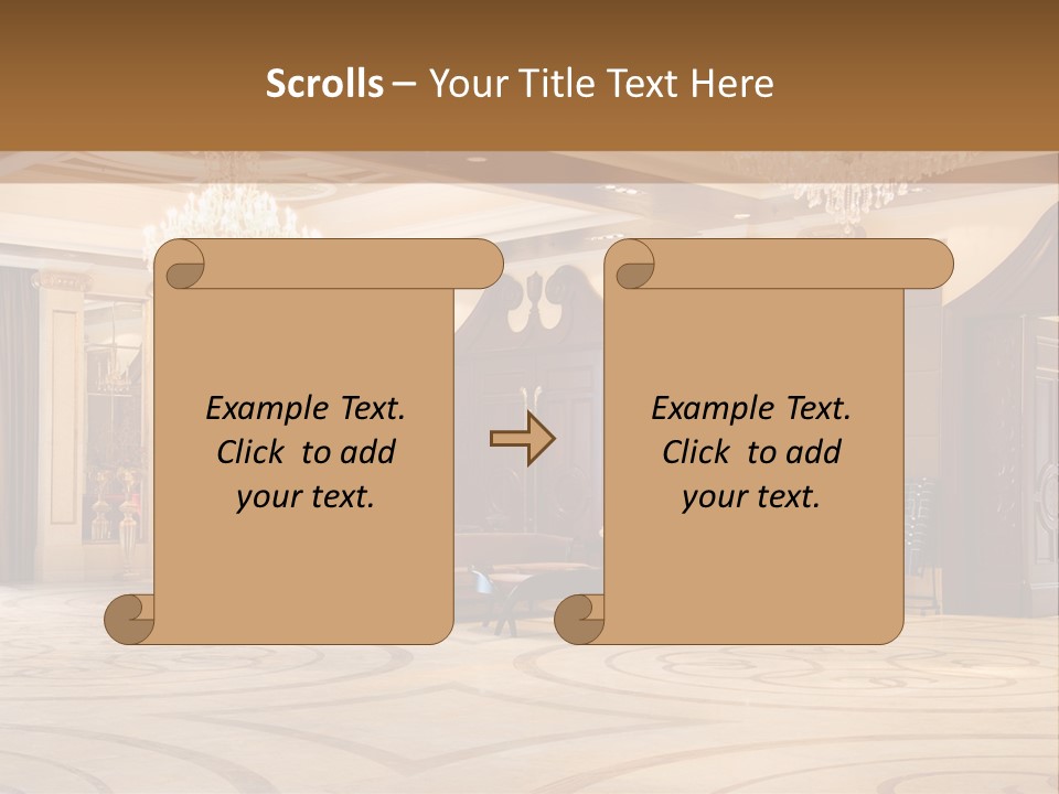 Modern Interior Of A Hall With A Soft Zone PowerPoint Template