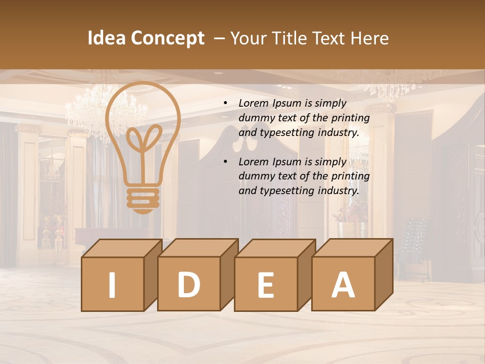 Modern Interior Of A Hall With A Soft Zone PowerPoint Template