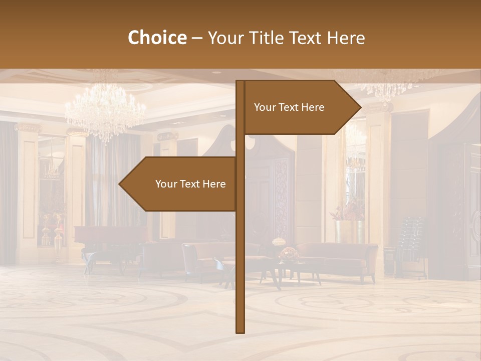 Modern Interior Of A Hall With A Soft Zone PowerPoint Template