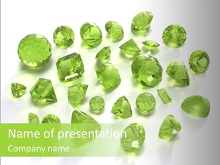 Peridot Or Chysolite Gems PowerPoint Template