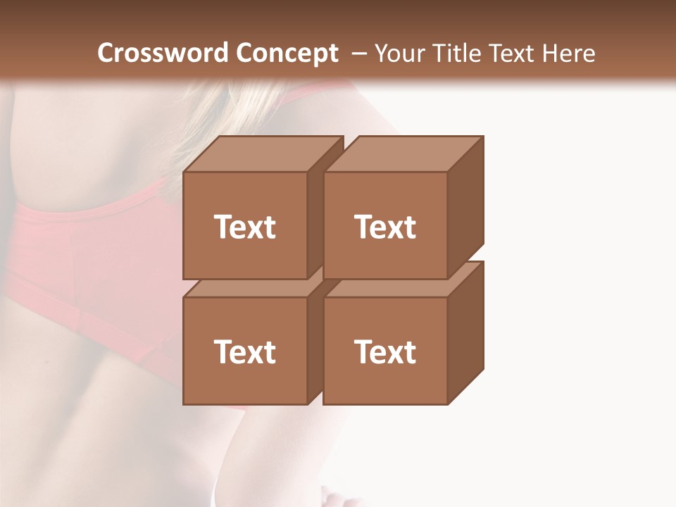 Pretty Girl Lifting Weights, Facing Away From Camera PowerPoint Template