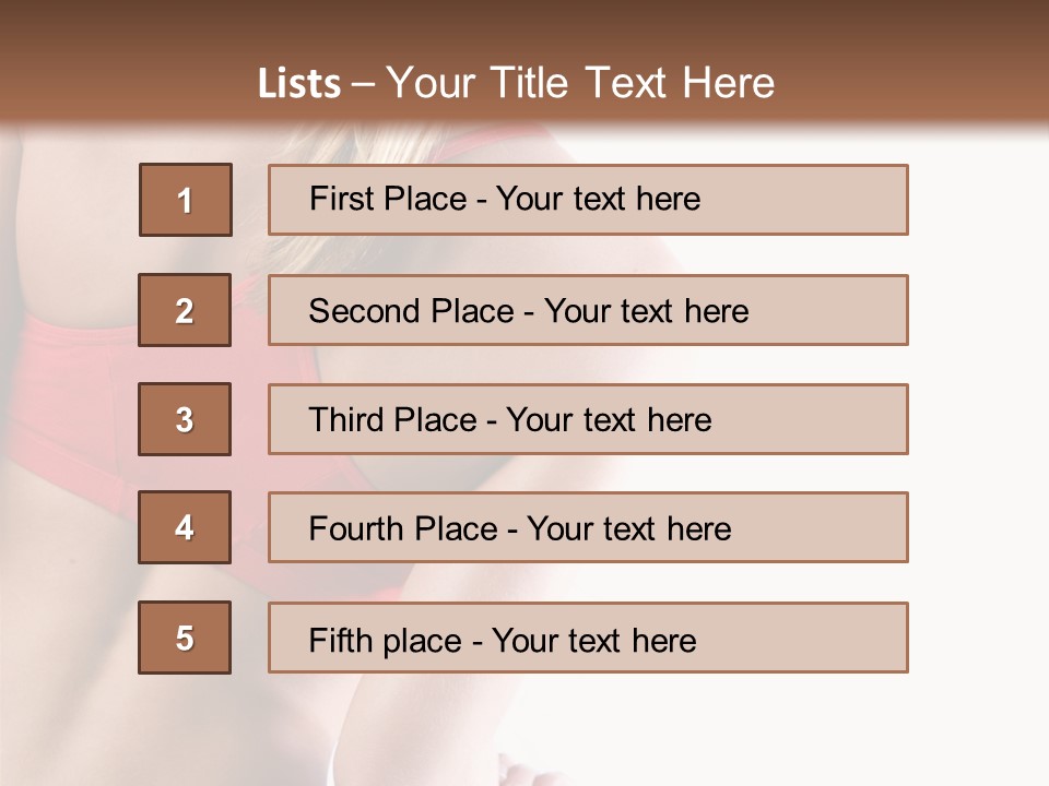 Pretty Girl Lifting Weights, Facing Away From Camera PowerPoint Template