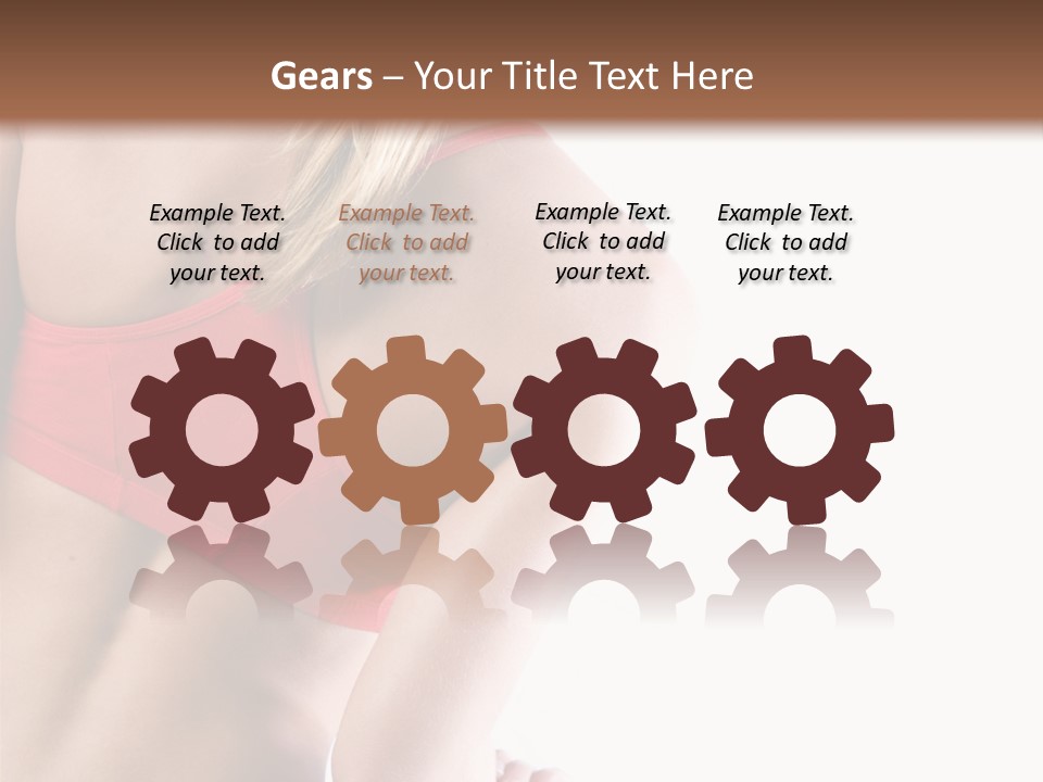 Pretty Girl Lifting Weights, Facing Away From Camera PowerPoint Template