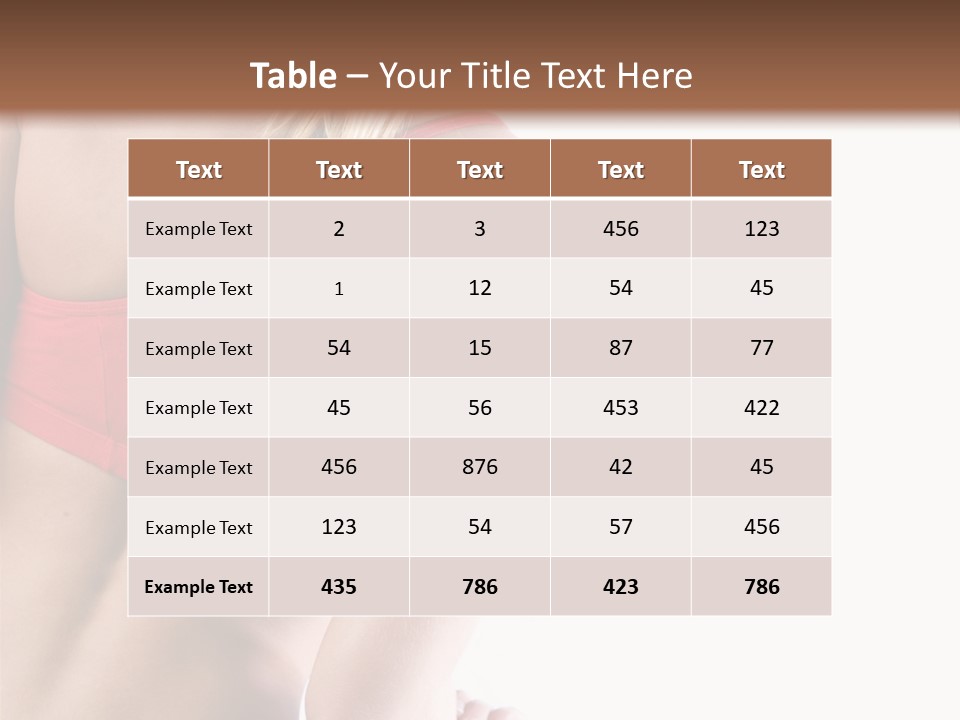 Pretty Girl Lifting Weights, Facing Away From Camera PowerPoint Template