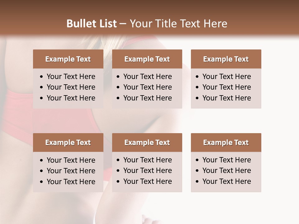 Pretty Girl Lifting Weights, Facing Away From Camera PowerPoint Template