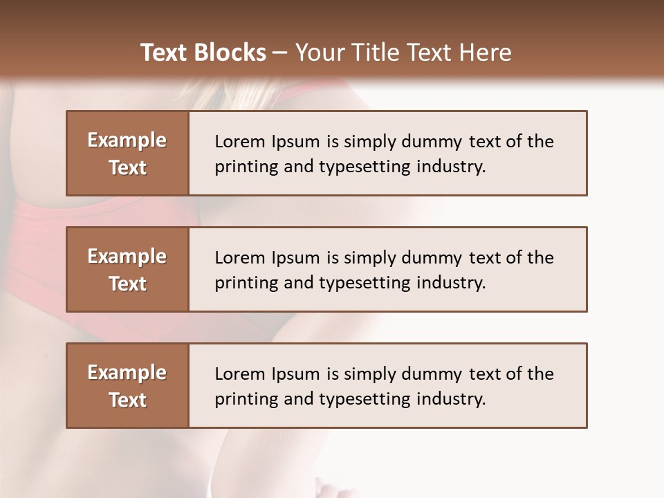 Pretty Girl Lifting Weights, Facing Away From Camera PowerPoint Template