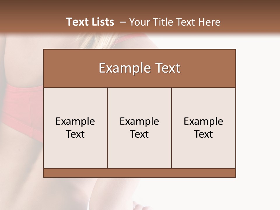 Pretty Girl Lifting Weights, Facing Away From Camera PowerPoint Template