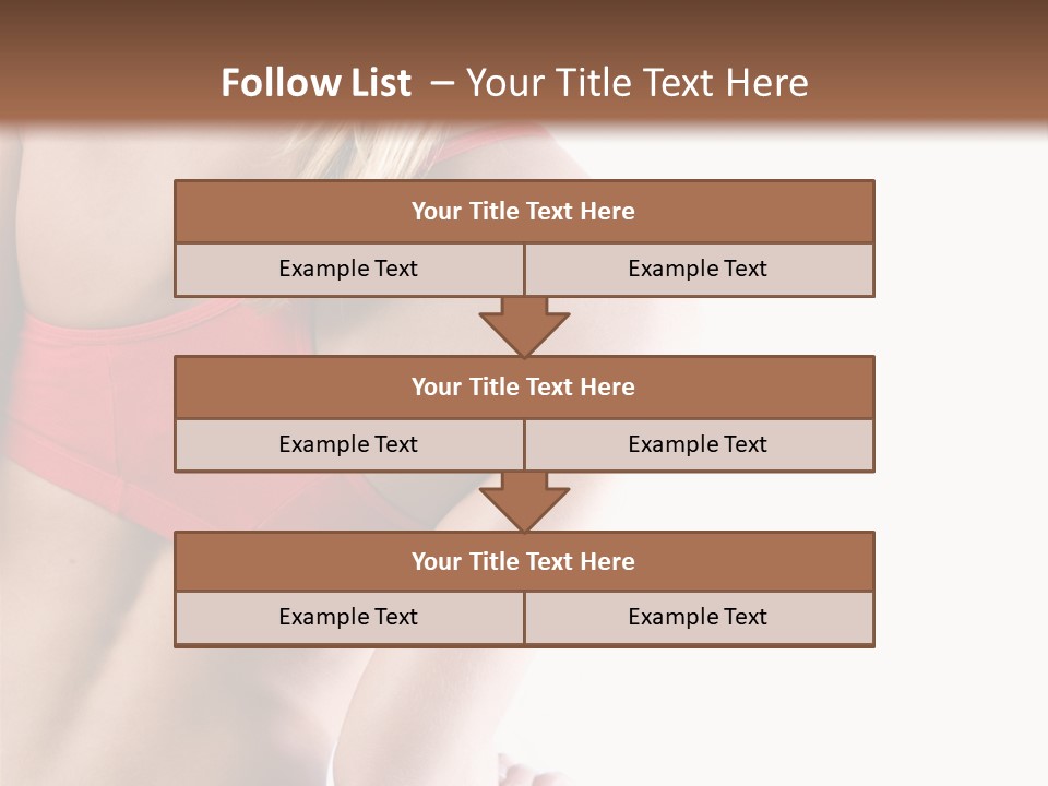 Pretty Girl Lifting Weights, Facing Away From Camera PowerPoint Template