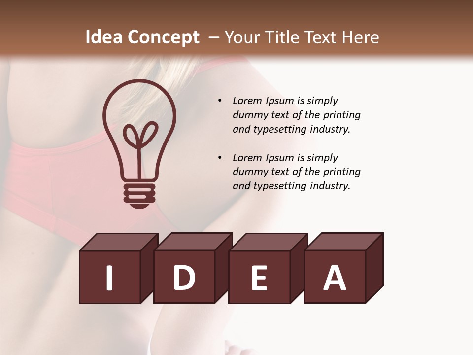 Pretty Girl Lifting Weights, Facing Away From Camera PowerPoint Template