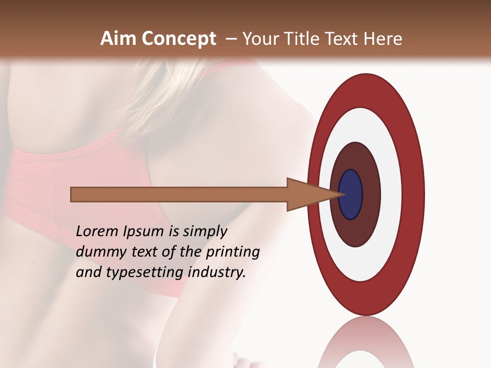 Pretty Girl Lifting Weights, Facing Away From Camera PowerPoint Template