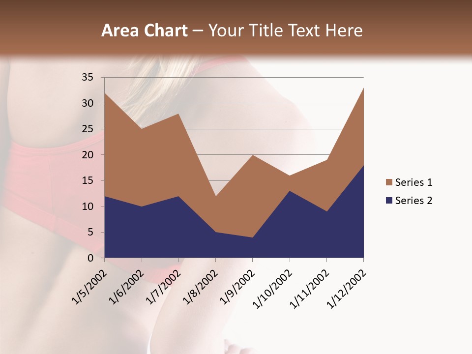 Pretty Girl Lifting Weights, Facing Away From Camera PowerPoint Template