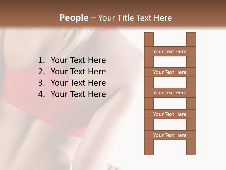 Pretty Girl Lifting Weights, Facing Away From Camera PowerPoint Template