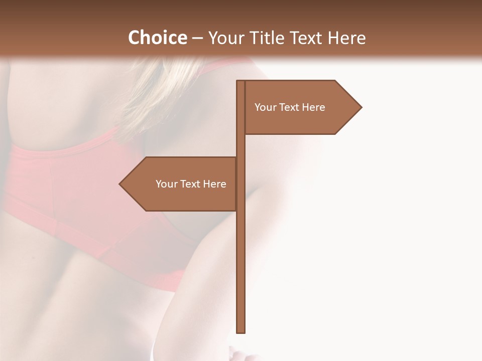 Pretty Girl Lifting Weights, Facing Away From Camera PowerPoint Template