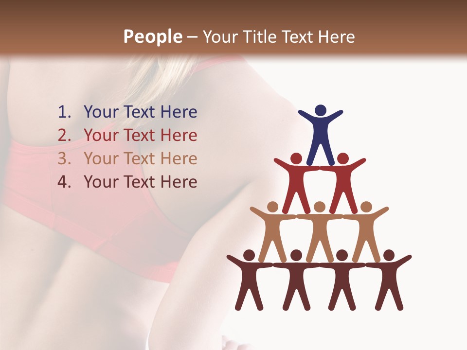 Pretty Girl Lifting Weights, Facing Away From Camera PowerPoint Template