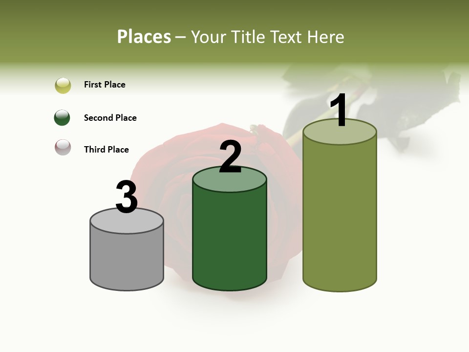 A Single Red Rose On A White Background PowerPoint Template