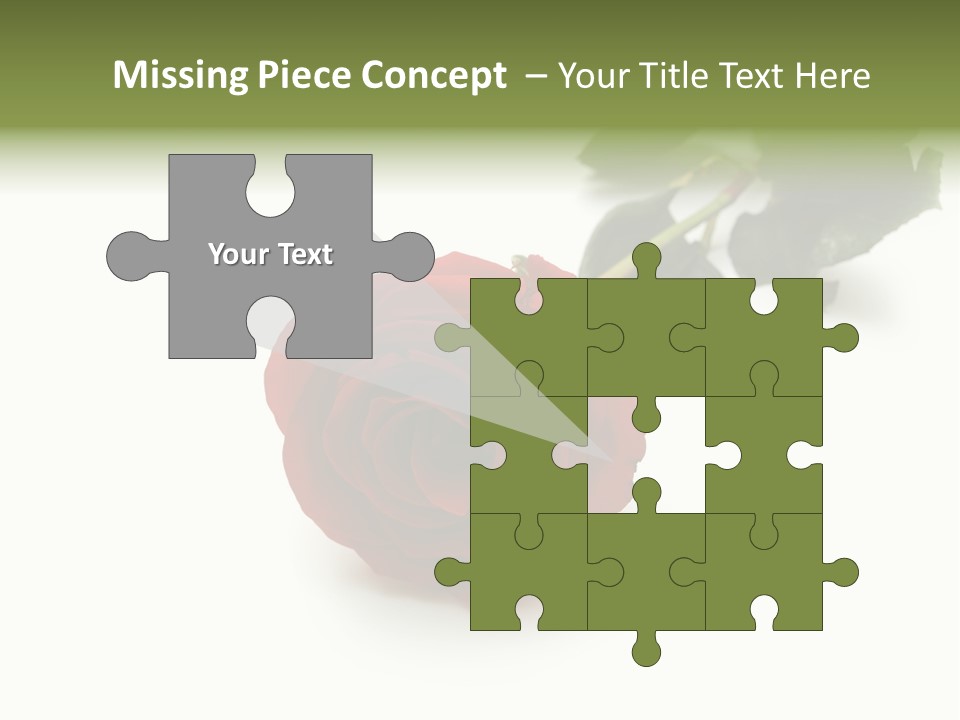 A Single Red Rose On A White Background PowerPoint Template