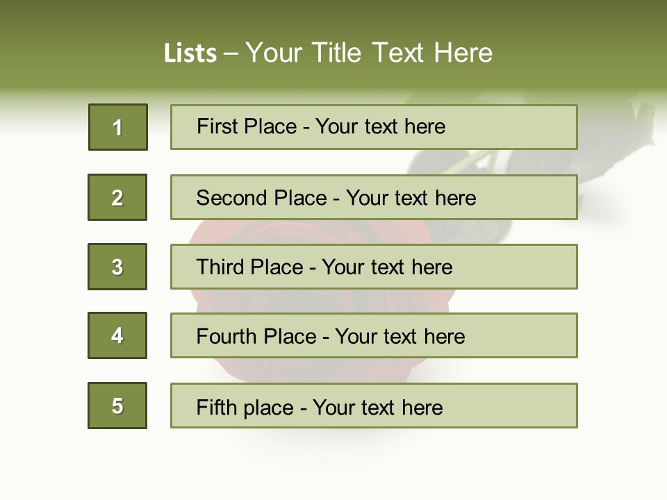 A Single Red Rose On A White Background PowerPoint Template