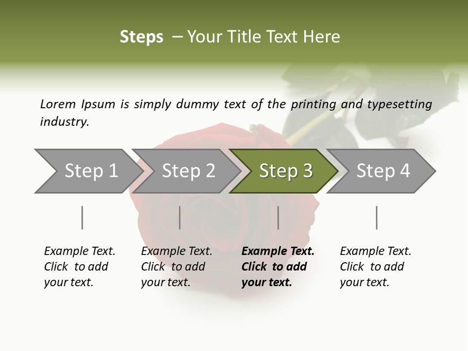 A Single Red Rose On A White Background PowerPoint Template
