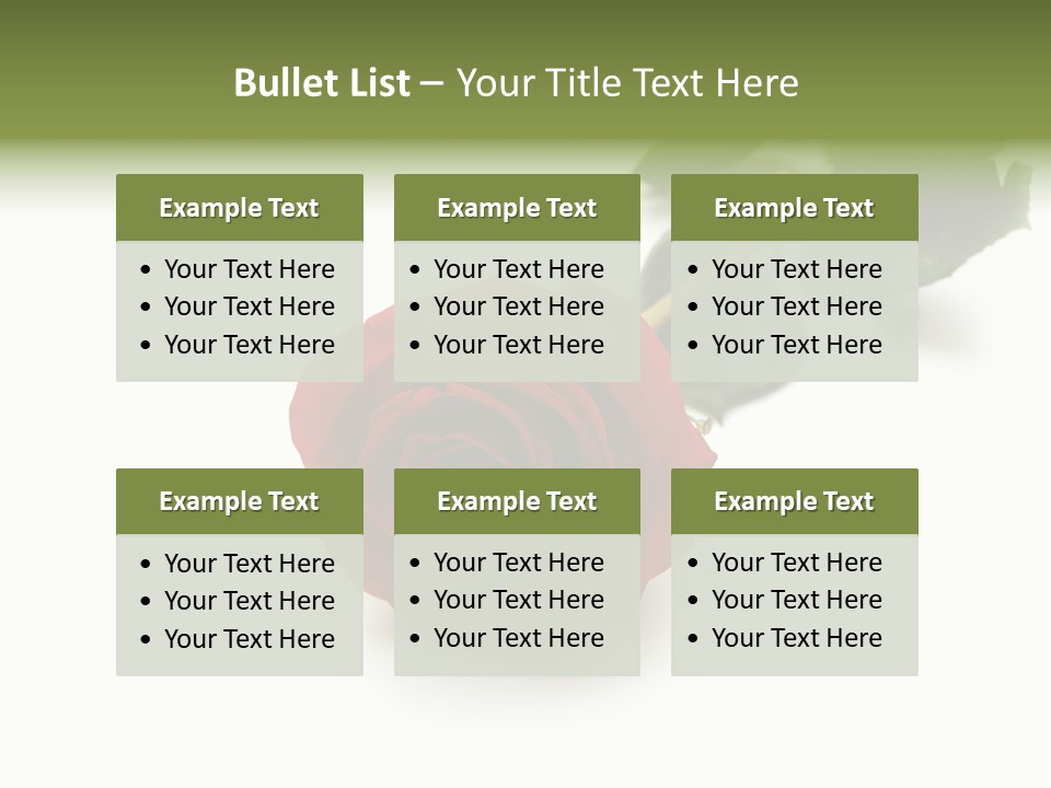 A Single Red Rose On A White Background PowerPoint Template