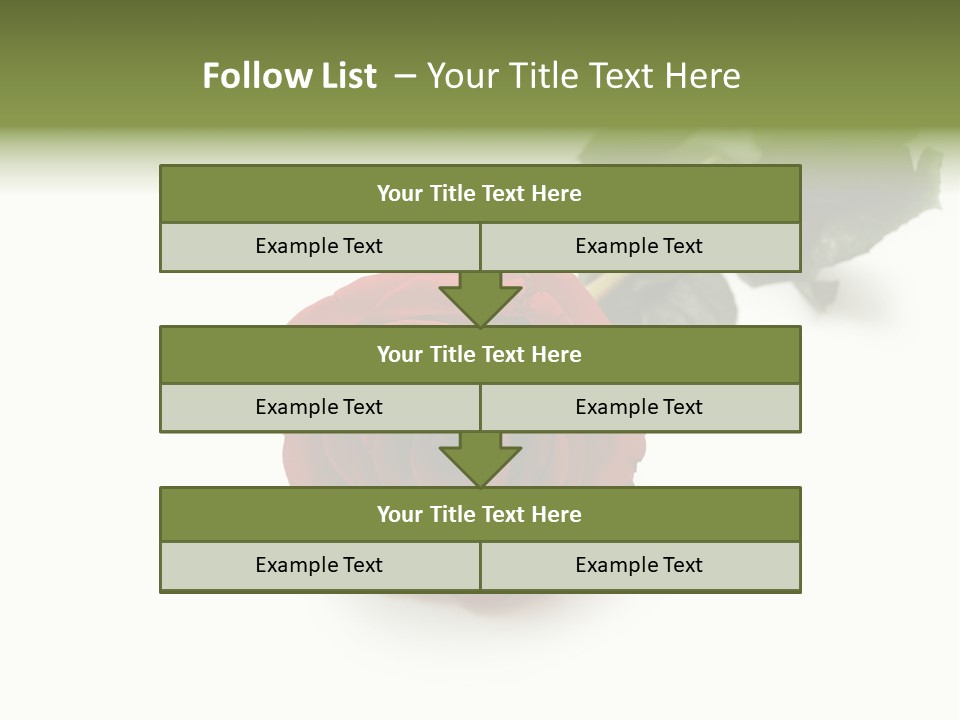 A Single Red Rose On A White Background PowerPoint Template