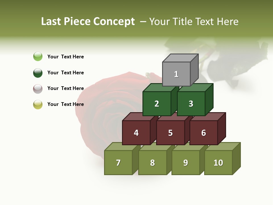 A Single Red Rose On A White Background PowerPoint Template